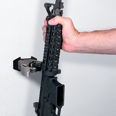 Vertical Rifle Wall Mount High Strength Rifle Storage Mag Release Lock 